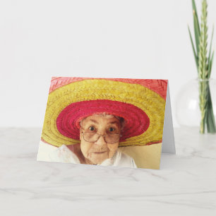 FUNNY CUTE OLD LADY BIRTHDAY CARD FOR HER