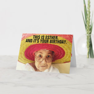 FUNNY CUTE OLD LADY BIRTHDAY CARD FOR HER