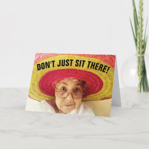 FUNNY CUTE OLD LADY BIRTHDAY CARD FOR HER