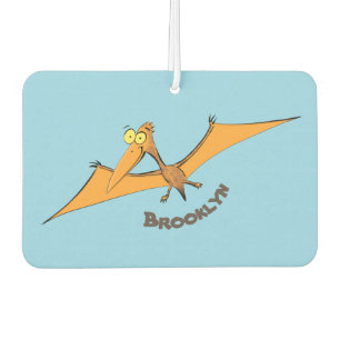 Funny cute orange flying pterodactyl cartoon  air freshener