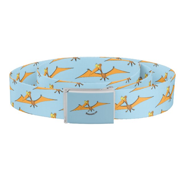 Funny cute orange flying pterodactyl cartoon belt (Coil)