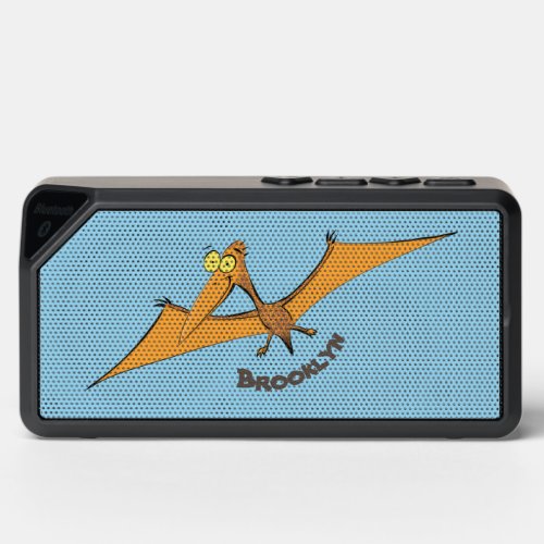Funny cute orange flying pterodactyl cartoon bluetooth speaker