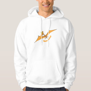 Funny cute orange flying pterodactyl cartoon hoodie