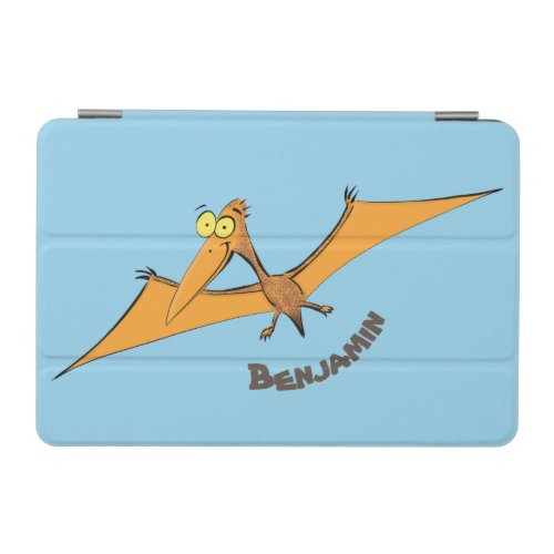 Funny cute orange flying pterodactyl cartoon iPad mini cover