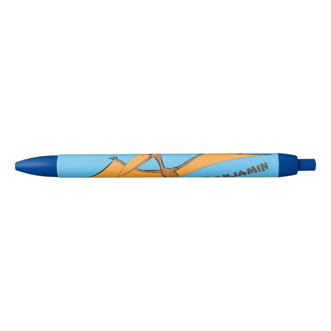 Funny cute orange flying pterodactyl cartoon pen (Front)