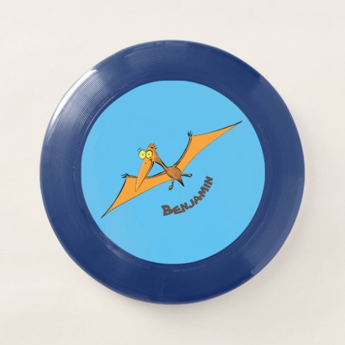 Funny cute orange flying pterodactyl cartoon Wham_O frisbee