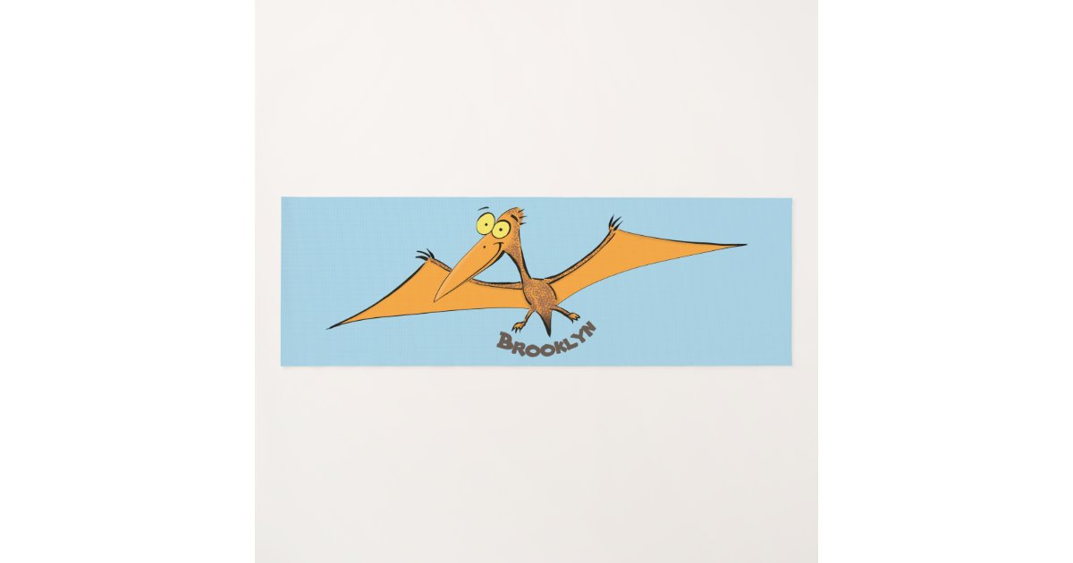 Funny cute orange flying pterodactyl cartoon yoga mat | Zazzle Funny cute orange flying pterodactyl cartoon yoga mat | Zazzle