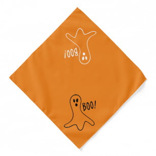 Funny cute orange ghost boo graphic dog costume bandana