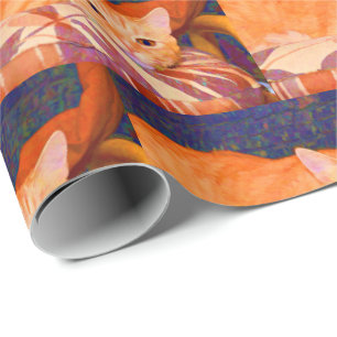 Funny Cute Orange Tabby Cat Wrapping Paper