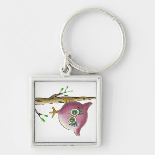 Funny Cute Owl Picture Keychain