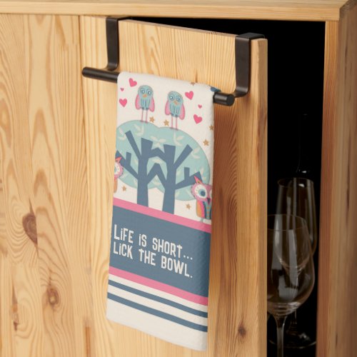 Funny Cute Owls Funny Personalized Quote  Kitchen Towel