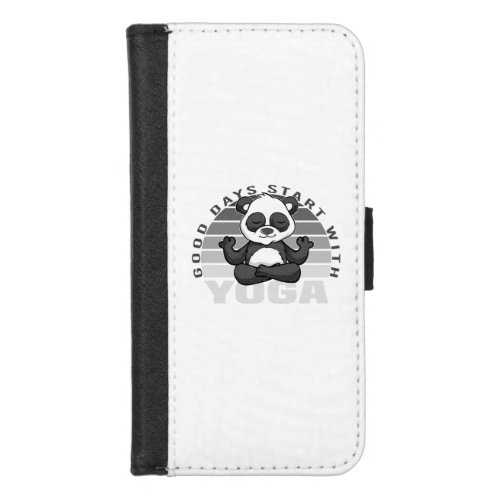 Funny cute panda doing yoga funny yoga poses iPhone 87 wallet case