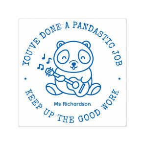 Funny Cute Panda Pun Fantastic Job Teacher Praise Self-inking Stamp