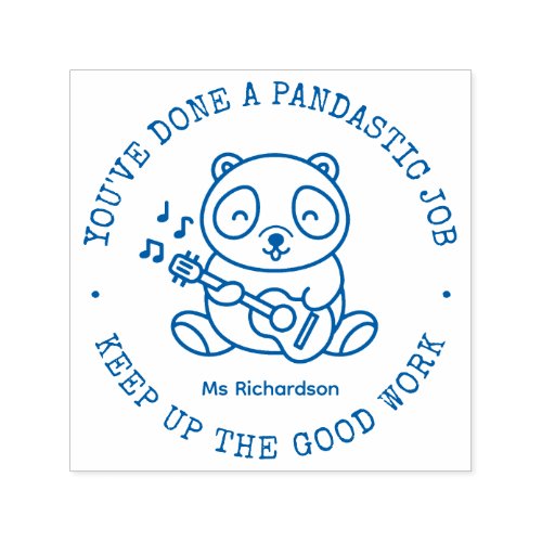 Funny Cute Panda Pun Fantastic Job Teacher Praise Self_inking Stamp