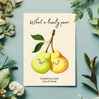 Funny Cute Pear Pun Wedding Couple Congratulations