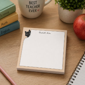 Funny Cute Peeking Black Cat Paws School Post-it Notes