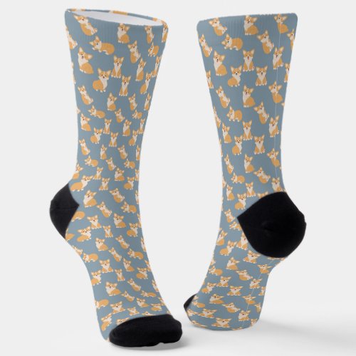 Funny Cute Pembroke Corgi Pattern for Dog Lover Socks