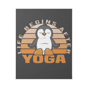 Funny cute penguin doing yoga. funny yoga poses gallery wrap