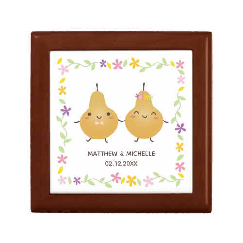 Funny Cute Perfect Pear Newlyweds Couple Memorable Gift Box