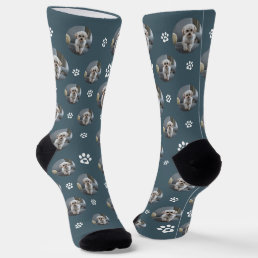 Funny Cute Pet Dog/Cat Photo Pawprint Socks