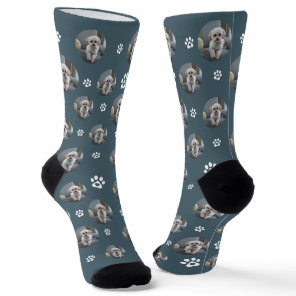 Funny Cute Pet Dog/Cat Photo Pawprint Socks