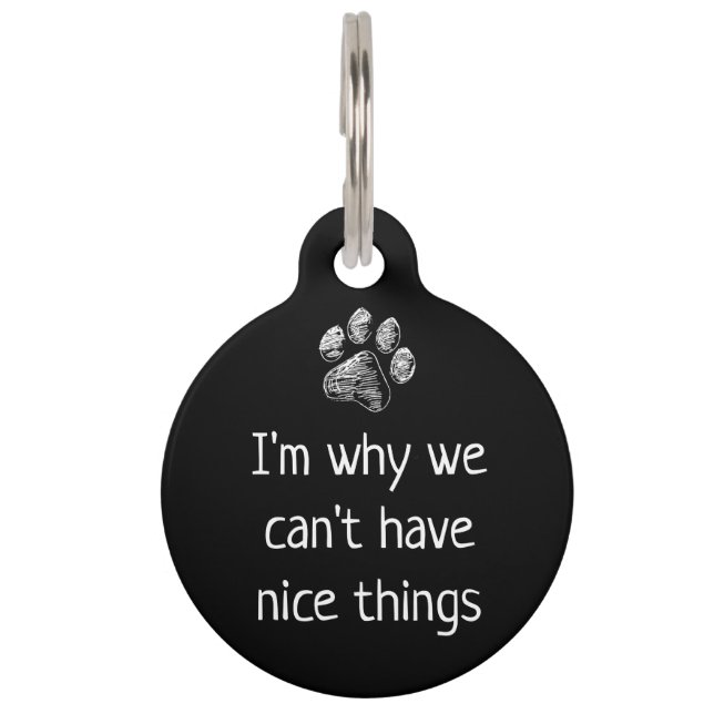 Funny Cute Pet Dog Name Tags - Customized Unique (Front)