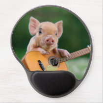 Funny Cute Pig Playing Guitar Gel Mouse Pad