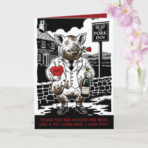 Funny, cute piggy Valentine's Day card