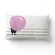 Funny Cute Pink Bubble Gum Birds On a Wire White