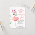 Funny cute pink flamingo baby shower virtual party