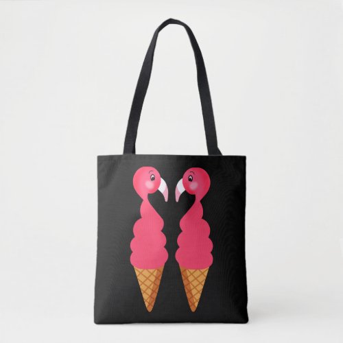 Funny cute pink flamingos Gelato ice cream cones Tote Bag