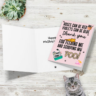 Funny Cute Pink Happy Mother's Day From Cat Card