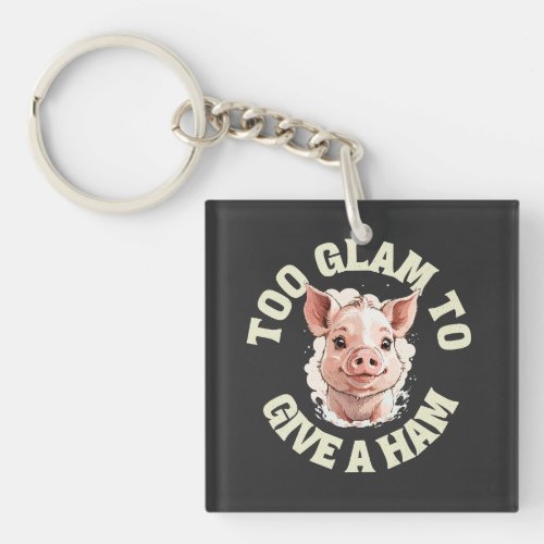 Funny Cute Pink Piglet Face  Pig Lovers  Keychain