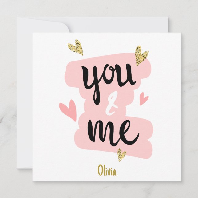 Funny cute pink you & me valentine day couple (Front)