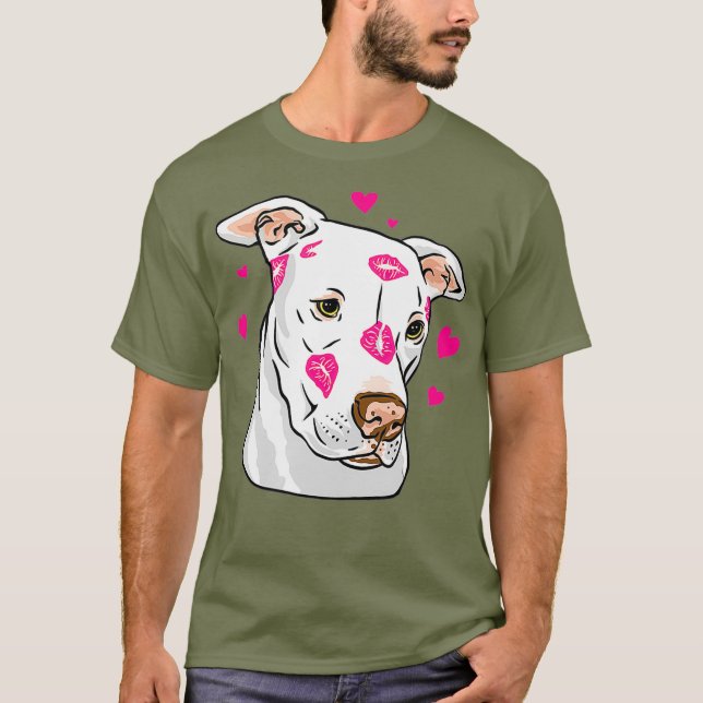 Funny Cute Pitbull  Rescue Dog T-Shirt (Front)