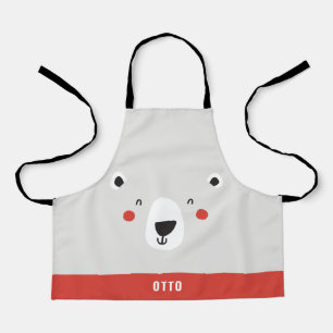 Funny cute polar bear personalized children's apron
