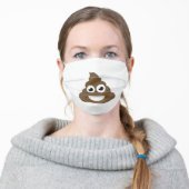 Funny Cute Poop Emoji Adult Cloth Face Mask (Worn)