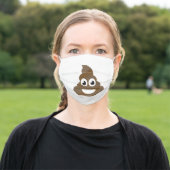 Funny Cute Poop Emoji Adult Cloth Face Mask (Outside)