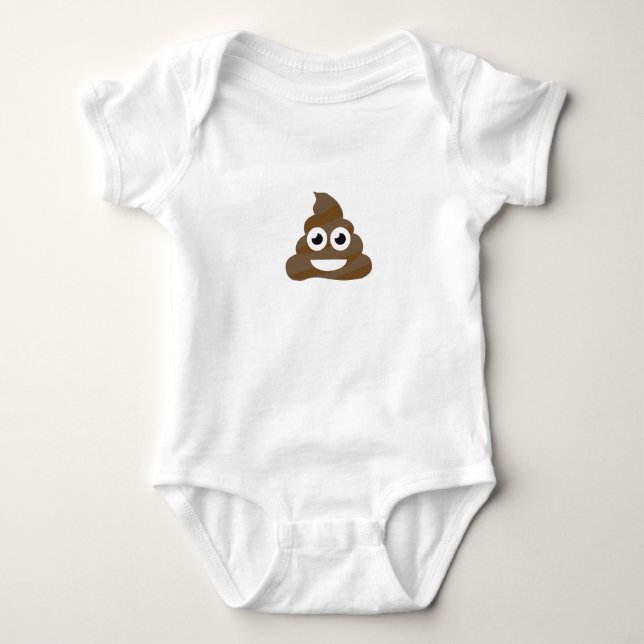 Funny Cute Poop Emoji Baby Bodysuit (Front)