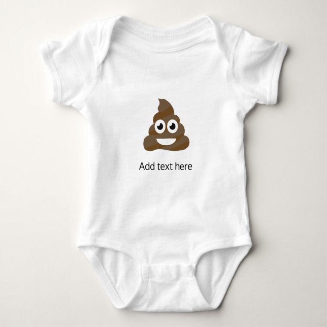 Funny Cute Poop Emoji Baby Bodysuit (Front)