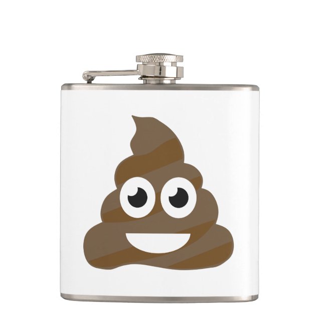 Funny Cute Poop Emoji Flask (Front)