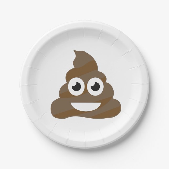 Funny Cute Poop Emoji Paper Plates (Front)