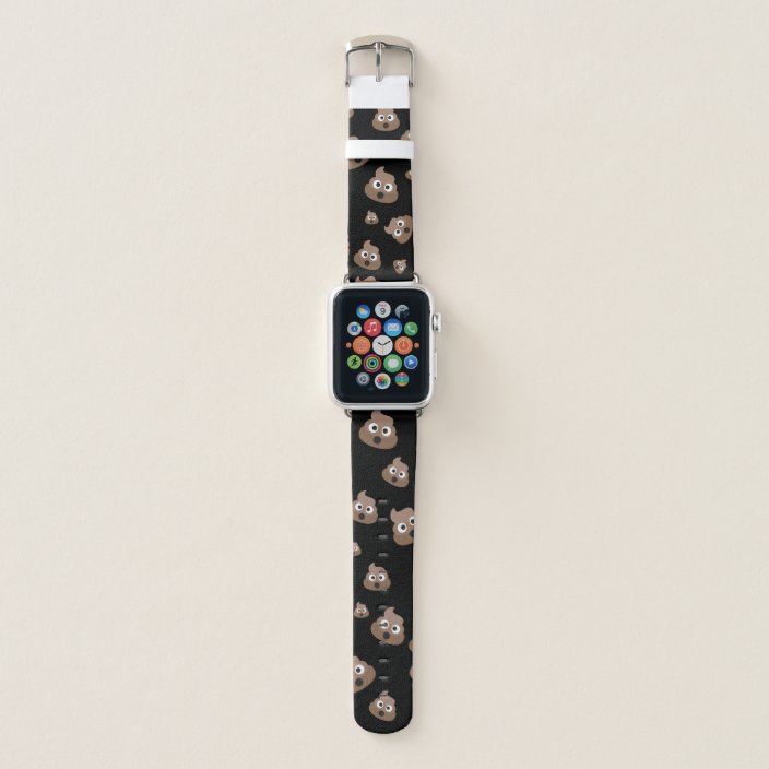 Funny Cute Poop Emoji Pattern Apple Watch Band | Zazzle.com