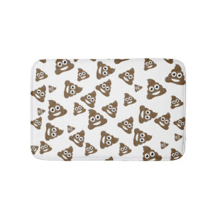 Funny Cute Poop Emoji Pattern Bathroom Mat