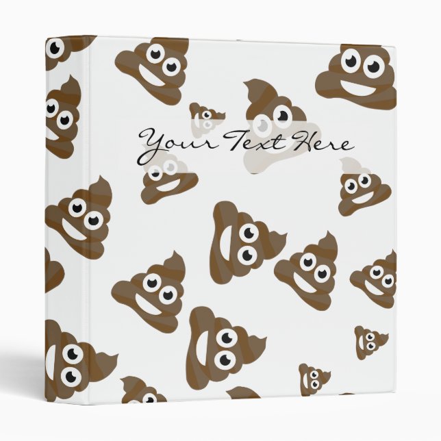 Funny Cute Poop Emoji Pattern Binder (Front/Spine)