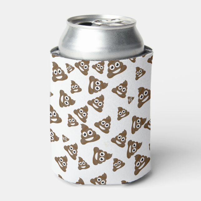 Funny Cute Poop Emoji Pattern Can Cooler (Can Front)