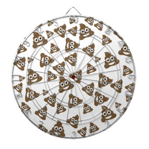 Funny Cute Poop Emoji Pattern Dartboard With Darts