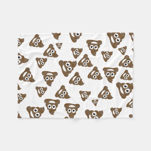 Funny Cute Poop Emoji Pattern Fleece Blanket Zazzle