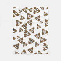 Funny Cute Poop Emoji Pattern Fleece Blanket