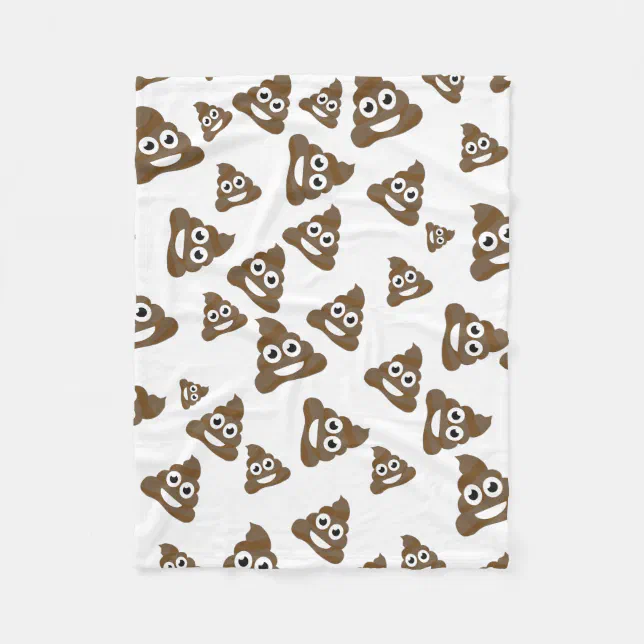 Funny Cute Poop Emoji Pattern Fleece Blanket Zazzle